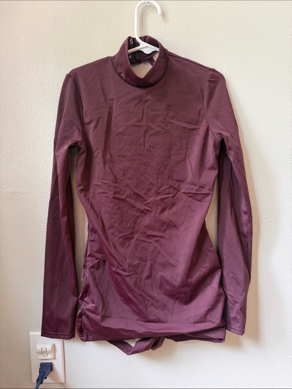 balera Long Sleeve Turtleneck Top in Plum/Burgundy